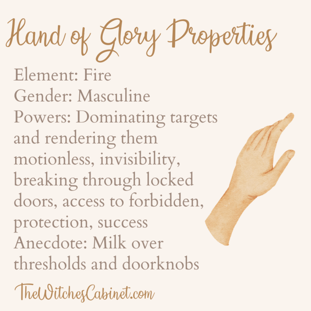 Hand of glory magical properties and anecdotes